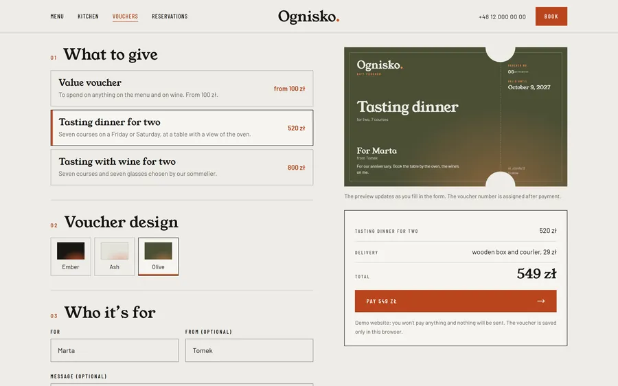 Ognisko: Vouchers