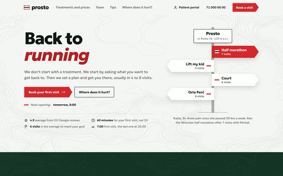 Prosto home page on a desktop