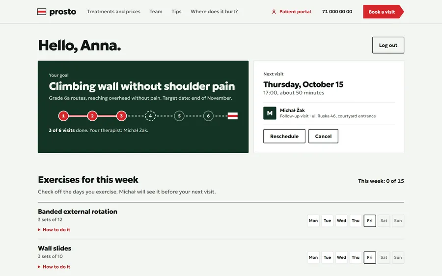 Prosto: Patient zone